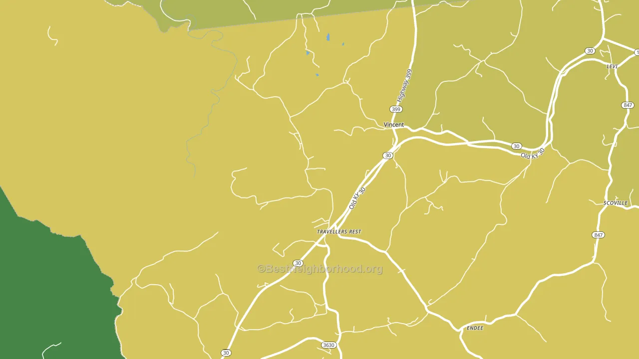 Travellers Rest, KY block-group voter-turnout map