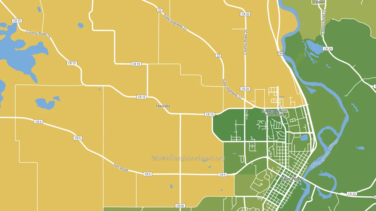 Traverse, MN block-group voter-turnout map