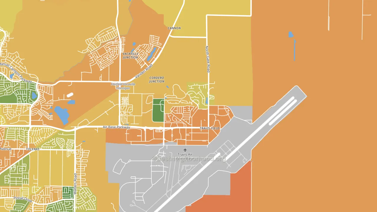 Travis Afb, CA block-group voter-turnout map