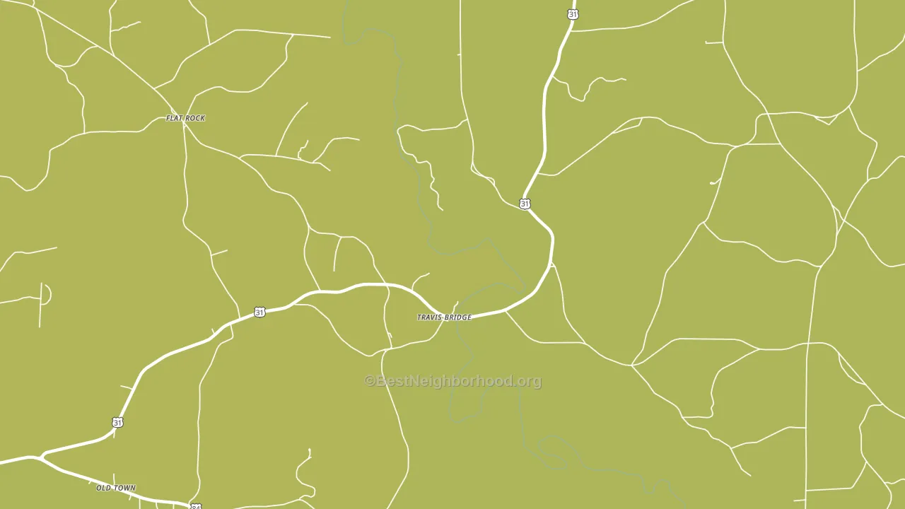 Travis Bridge, AL block-group voter-turnout map