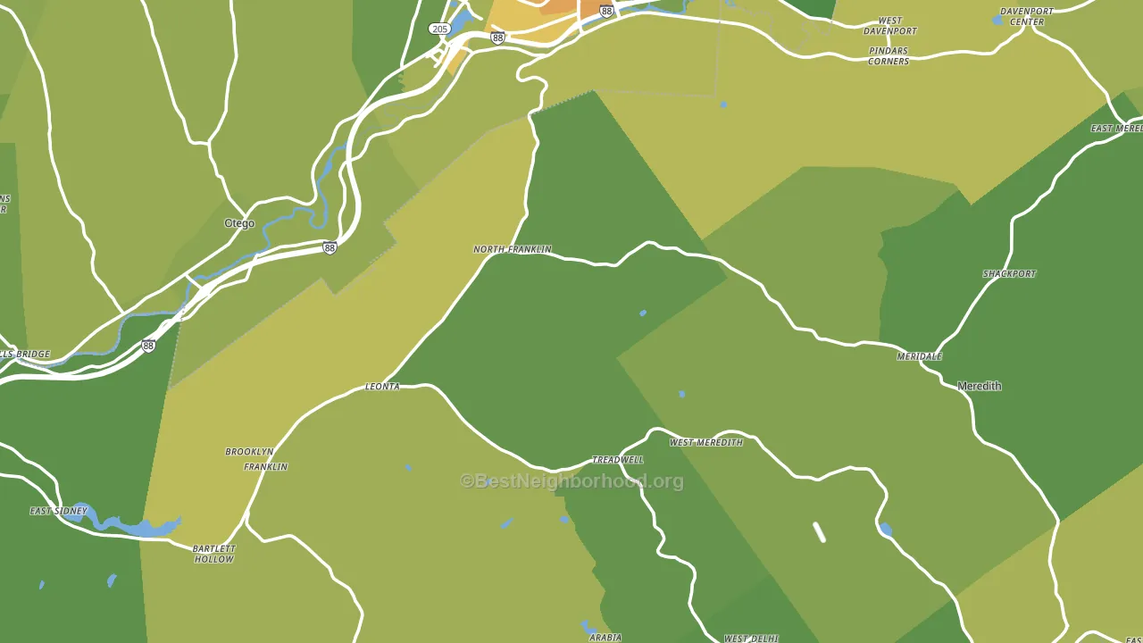 Treadwell, NY block-group voter-turnout map