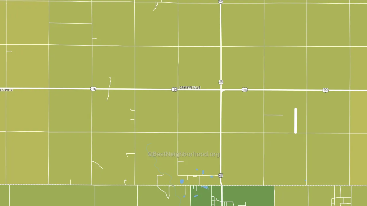Treece, KS block-group voter-turnout map