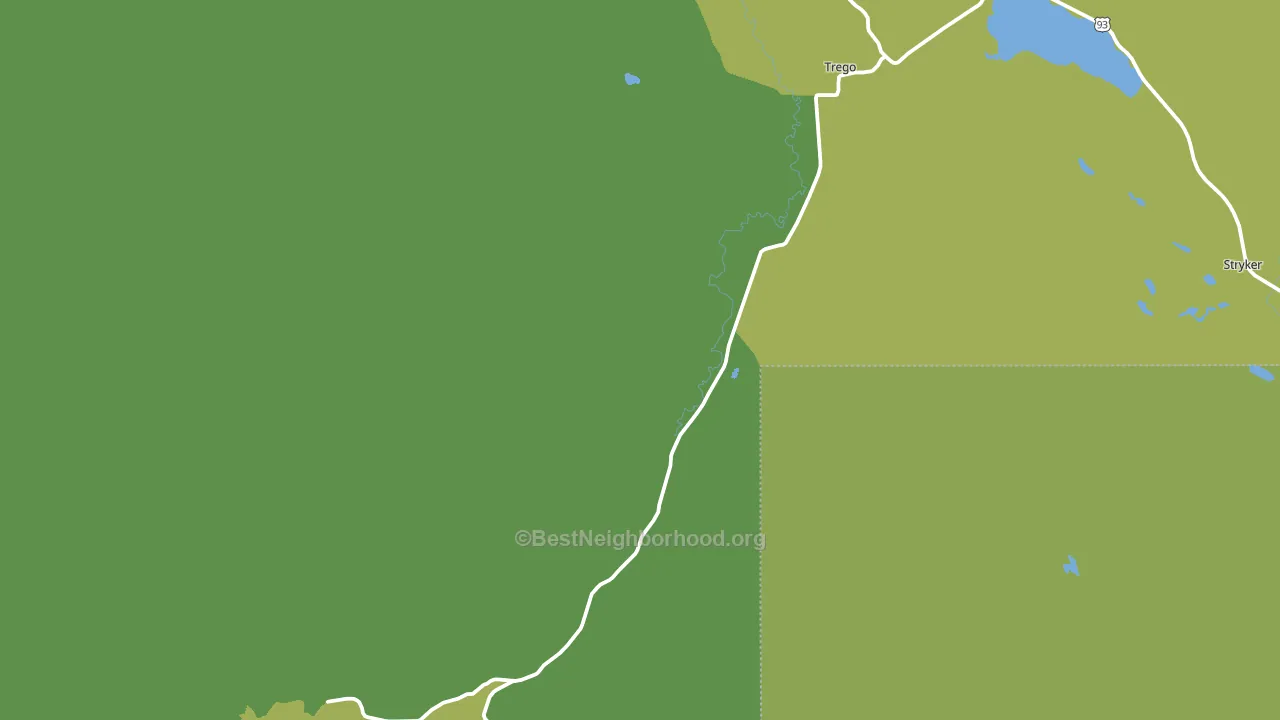 Trego, MT block-group voter-turnout map
