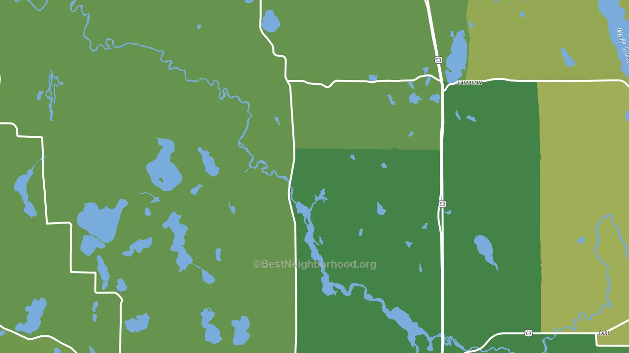 Trego, WI block-group voter-turnout map