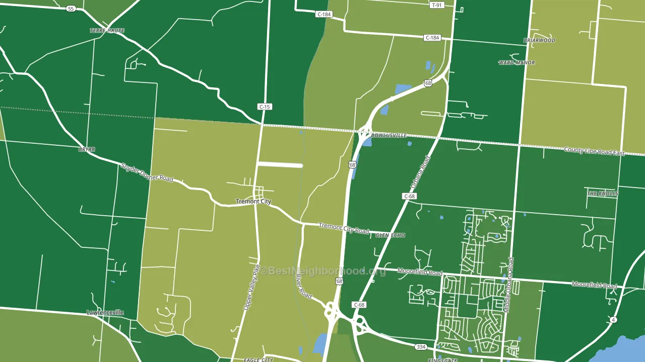 Tremont City, OH block-group voter-turnout map