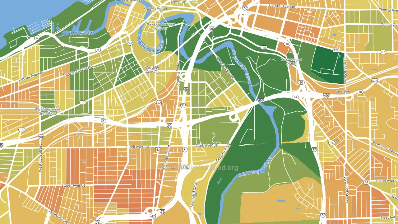 Tremont, Cleveland, OH block-group voter-turnout map