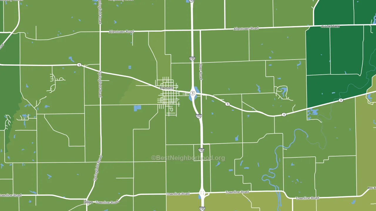 Tremont, IL block-group voter-turnout map