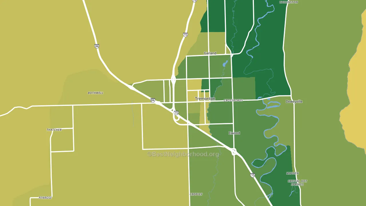 Tremonton, UT block-group voter-turnout map