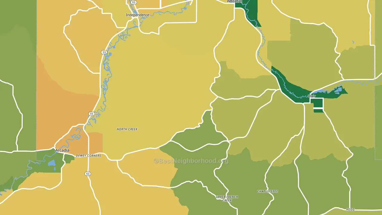 Trempealeau County, WI block-group voter-turnout map