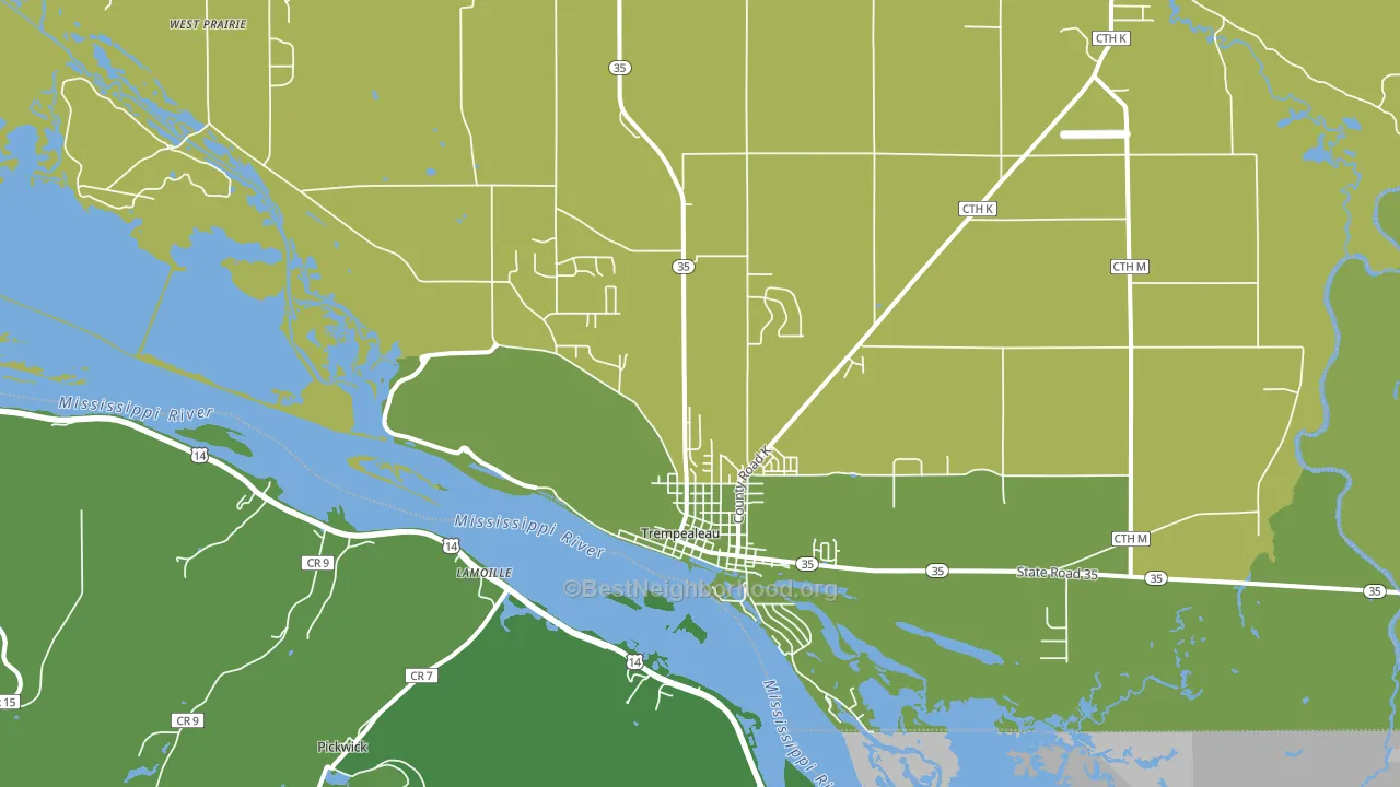 Trempealeau, WI block-group voter-turnout map