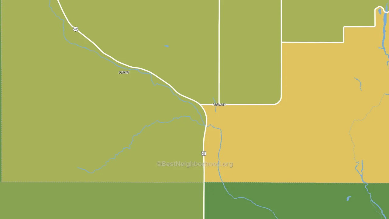 Trenary, MI block-group voter-turnout map