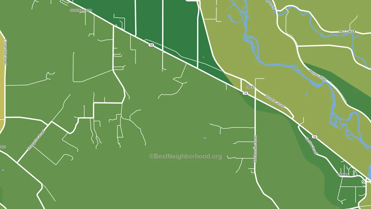 Trent, OR block-group voter-turnout map