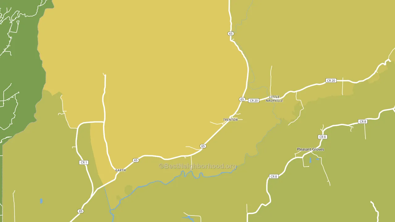 Trenton, AL block-group voter-turnout map