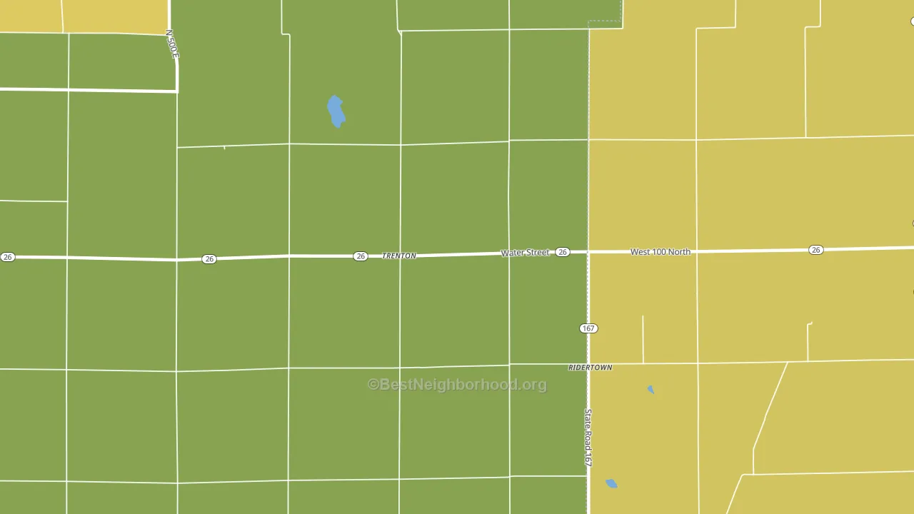 Trenton, IN block-group voter-turnout map