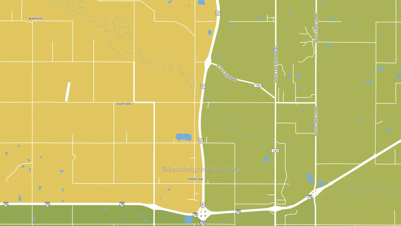 Trenton, KS block-group voter-turnout map