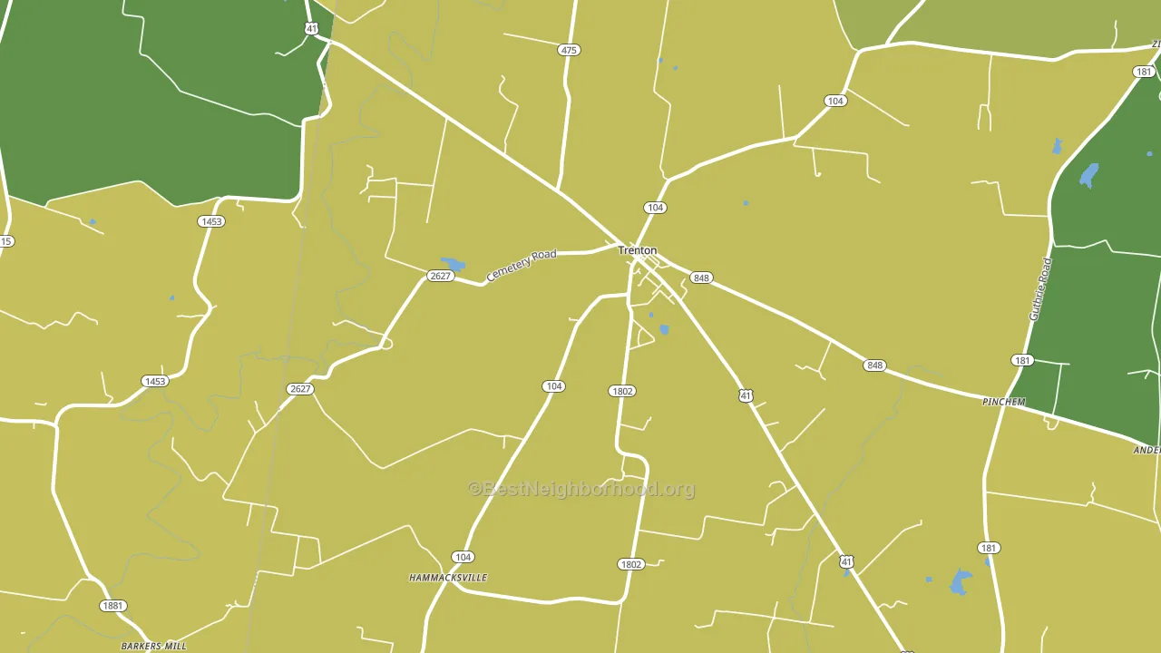 Trenton, KY block-group voter-turnout map