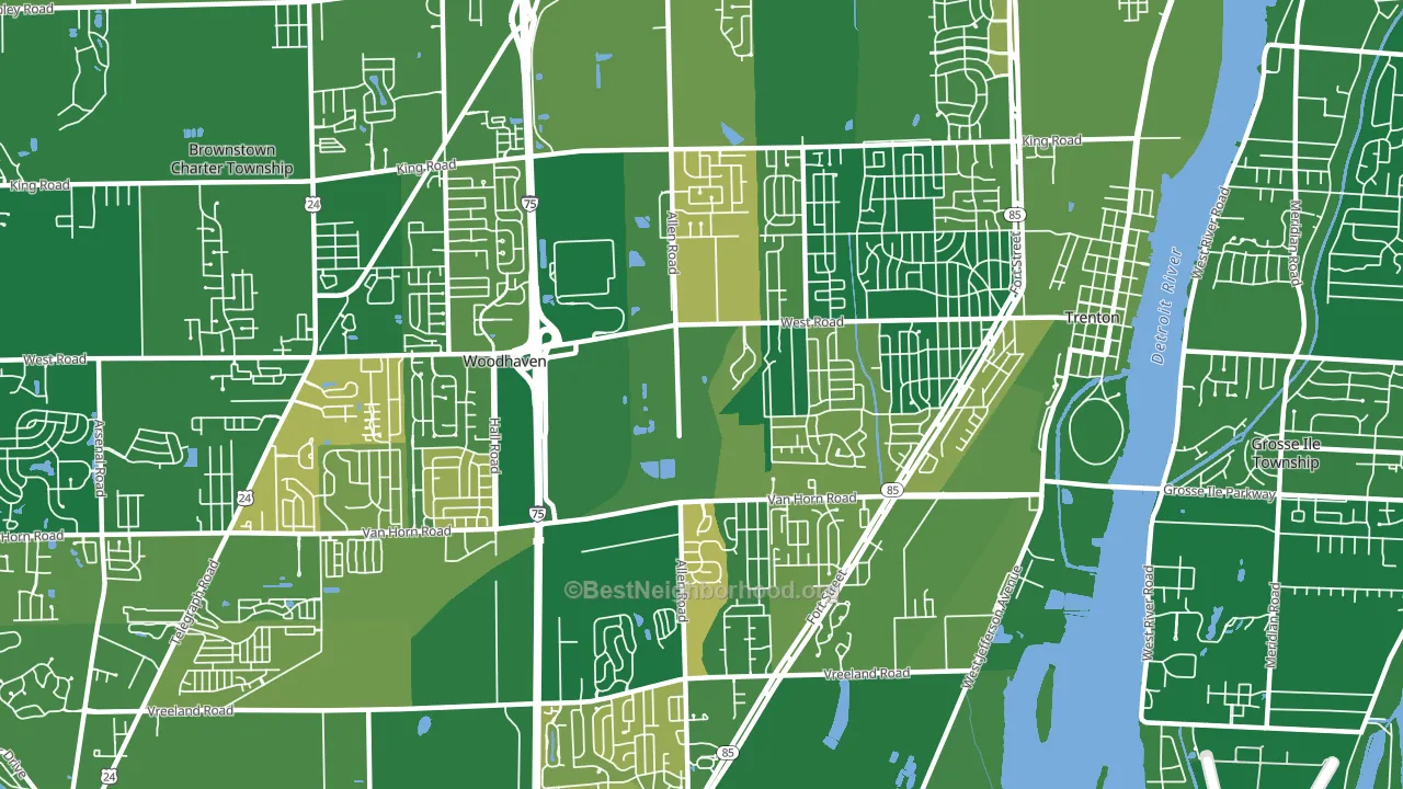 Trenton, MI block-group voter-turnout map