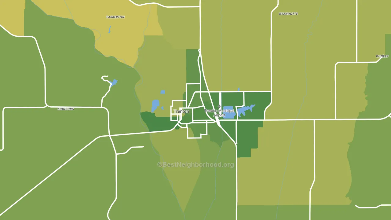 Trenton, MO block-group voter-turnout map