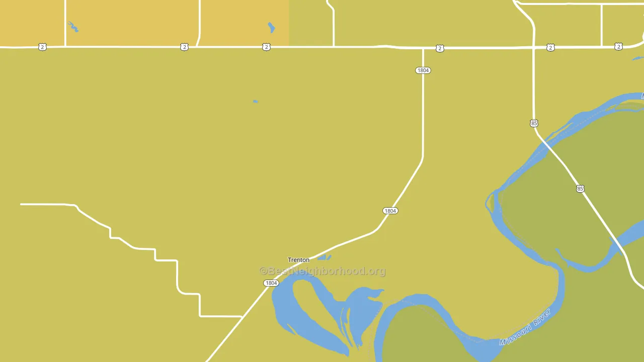 Trenton, ND block-group voter-turnout map