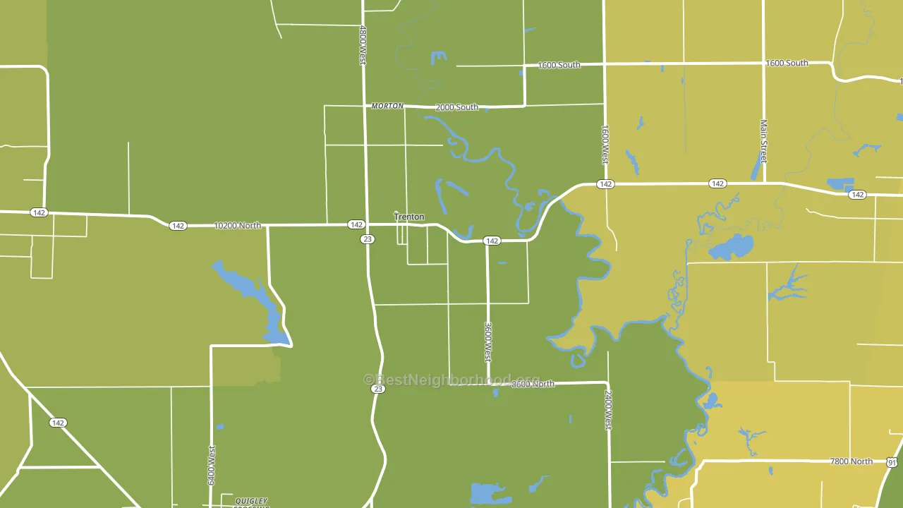 Trenton, UT block-group voter-turnout map