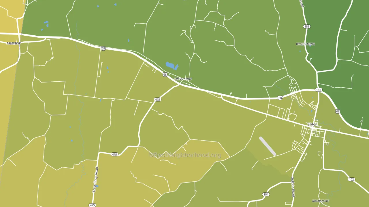 Tress Shop, KY block-group voter-turnout map