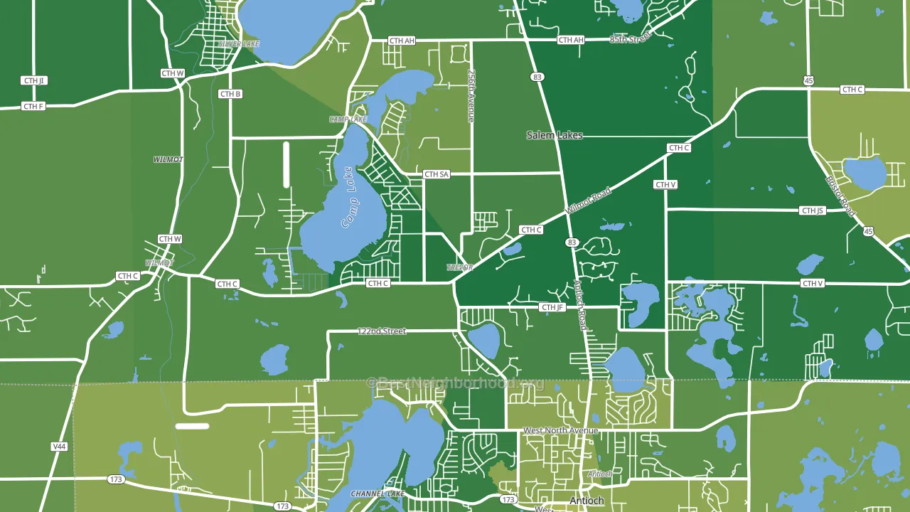 Trevor, WI block-group voter-turnout map