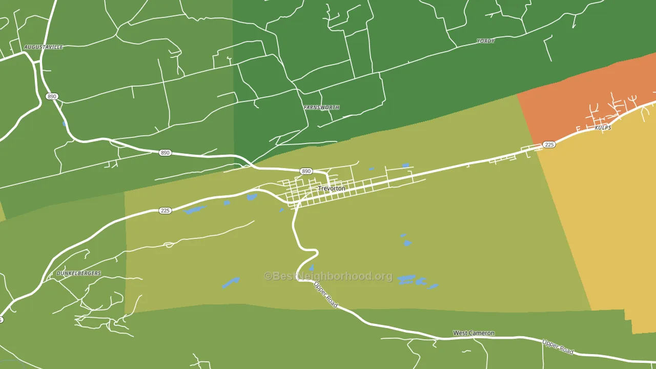 Trevorton, PA block-group voter-turnout map