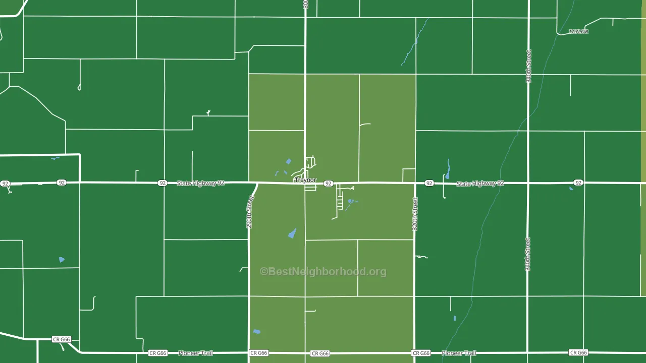 Treynor, IA block-group voter-turnout map