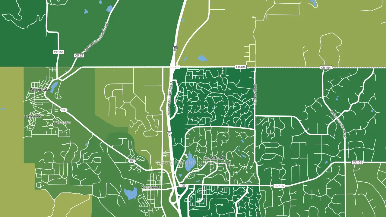 Tri-Lakes, Woodmoor, CO block-group voter-turnout map