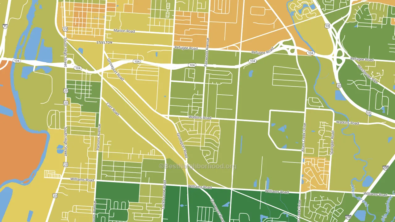 Tri-South, Columbus, OH block-group voter-turnout map