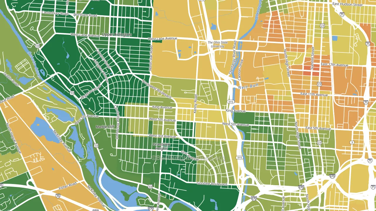 Tri-Village, Columbus, OH block-group voter-turnout map