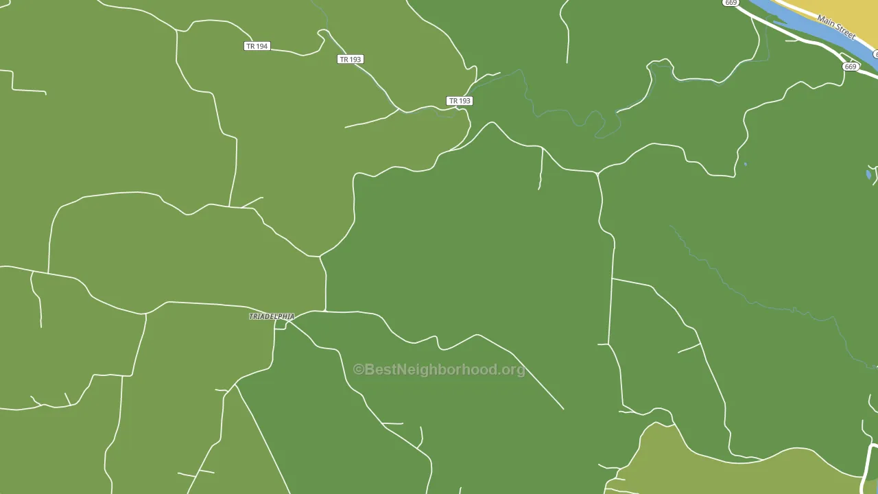 Triadelphia, OH block-group voter-turnout map