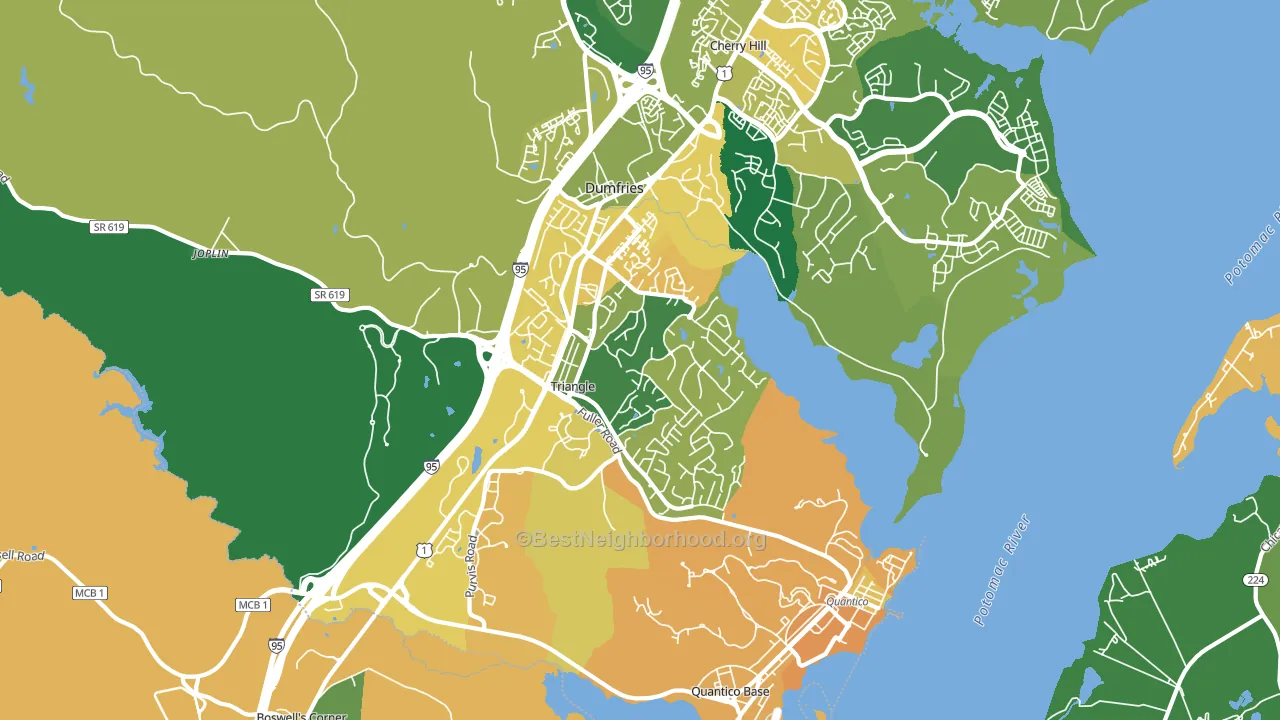 Triangle, VA block-group voter-turnout map