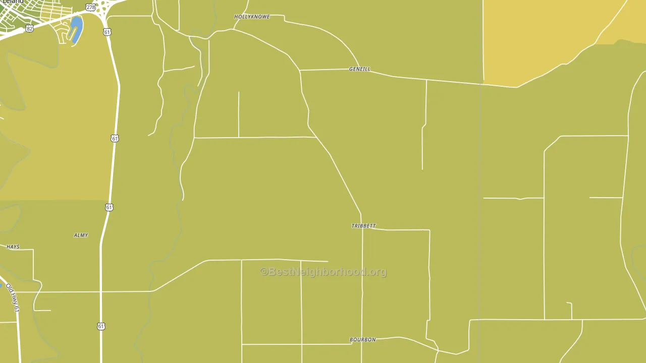 Tribbett, MS block-group voter-turnout map