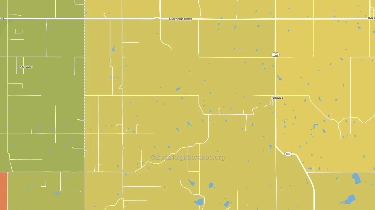 Tribbey, OK block-group voter-turnout map