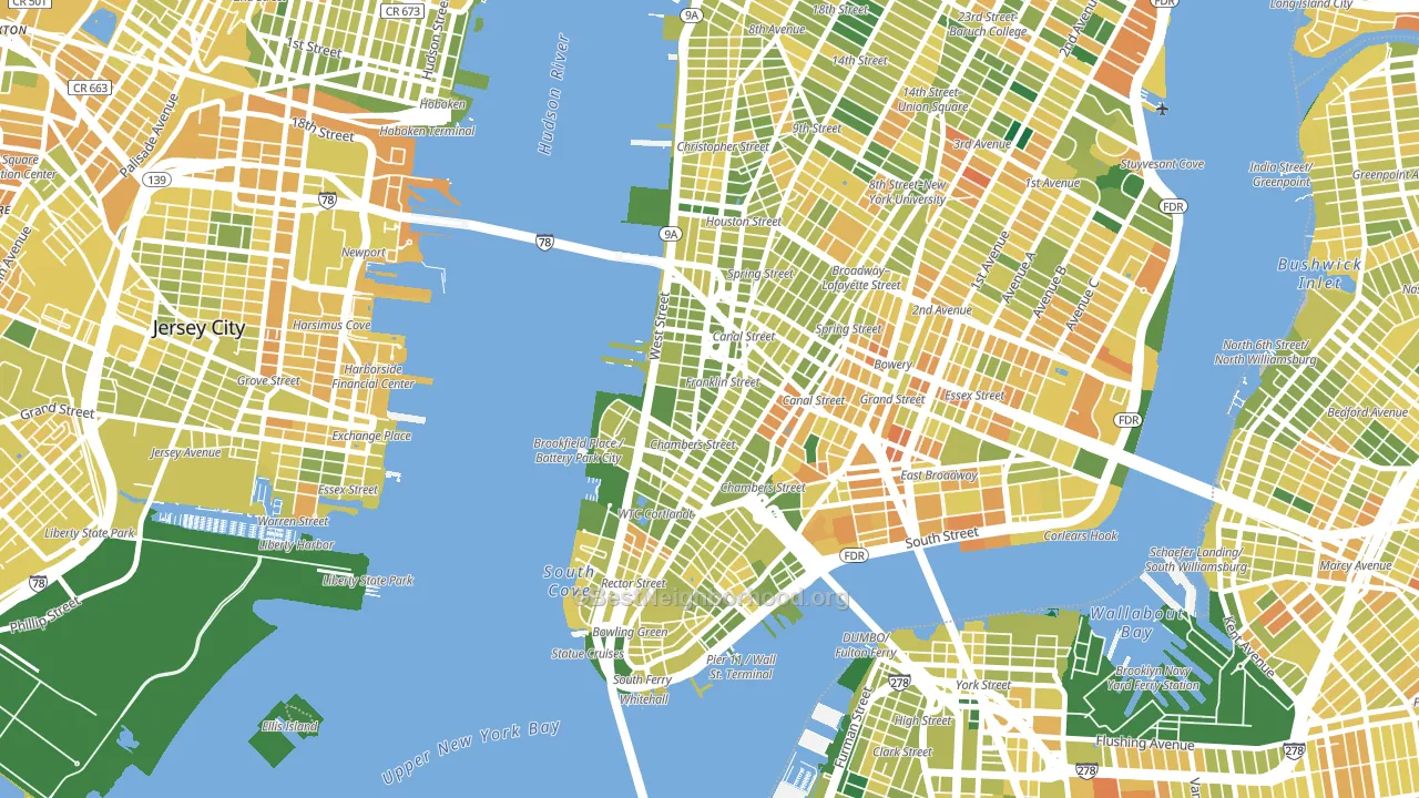 Tribeca, Manhattan, NY block-group voter-turnout map
