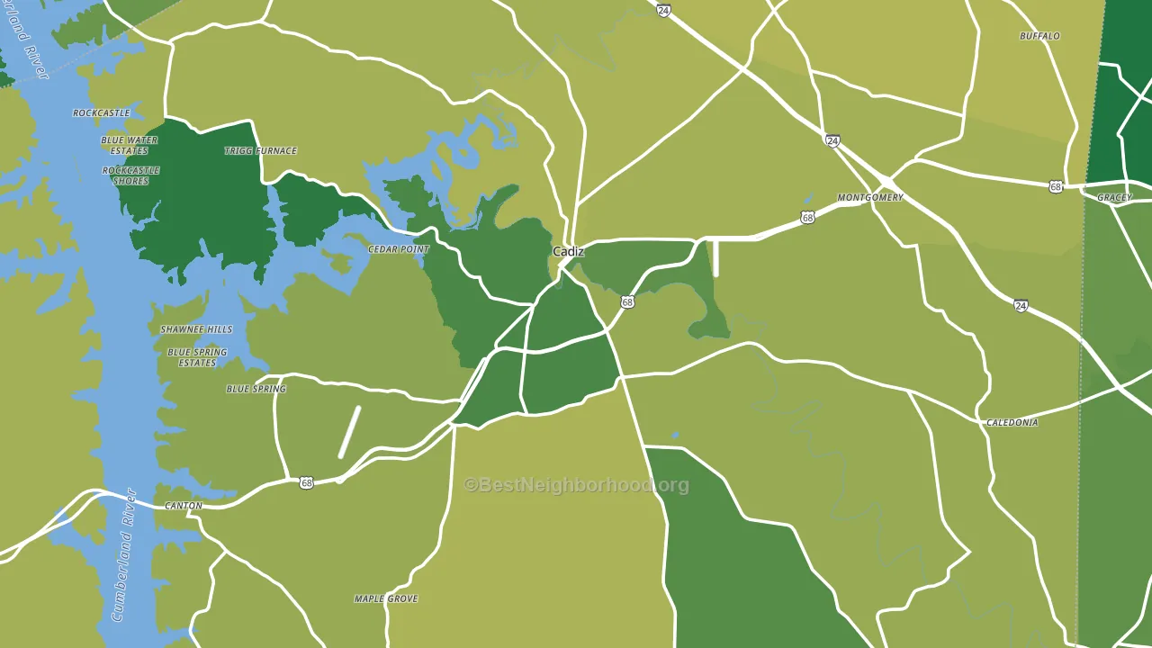 Trigg County, KY block-group voter-turnout map