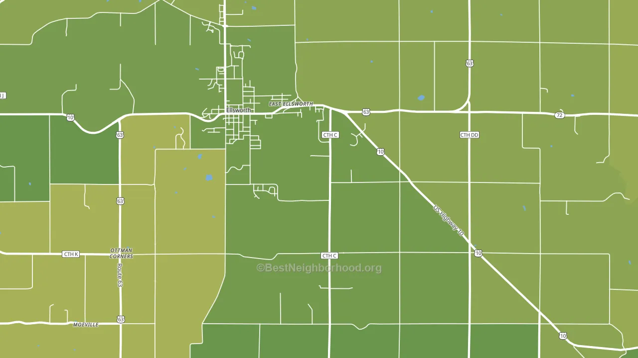 Trimbelle, WI block-group voter-turnout map