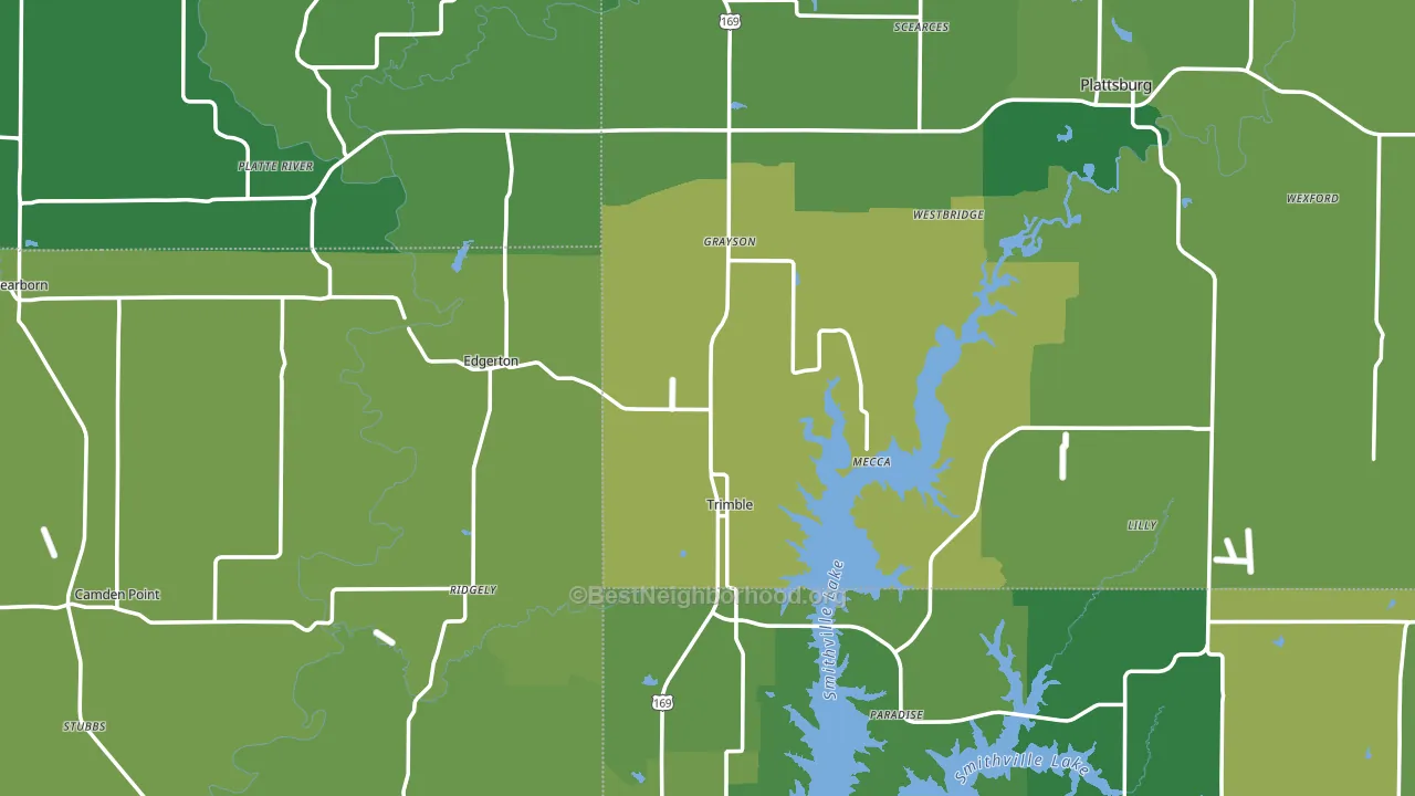 Trimble, MO block-group voter-turnout map