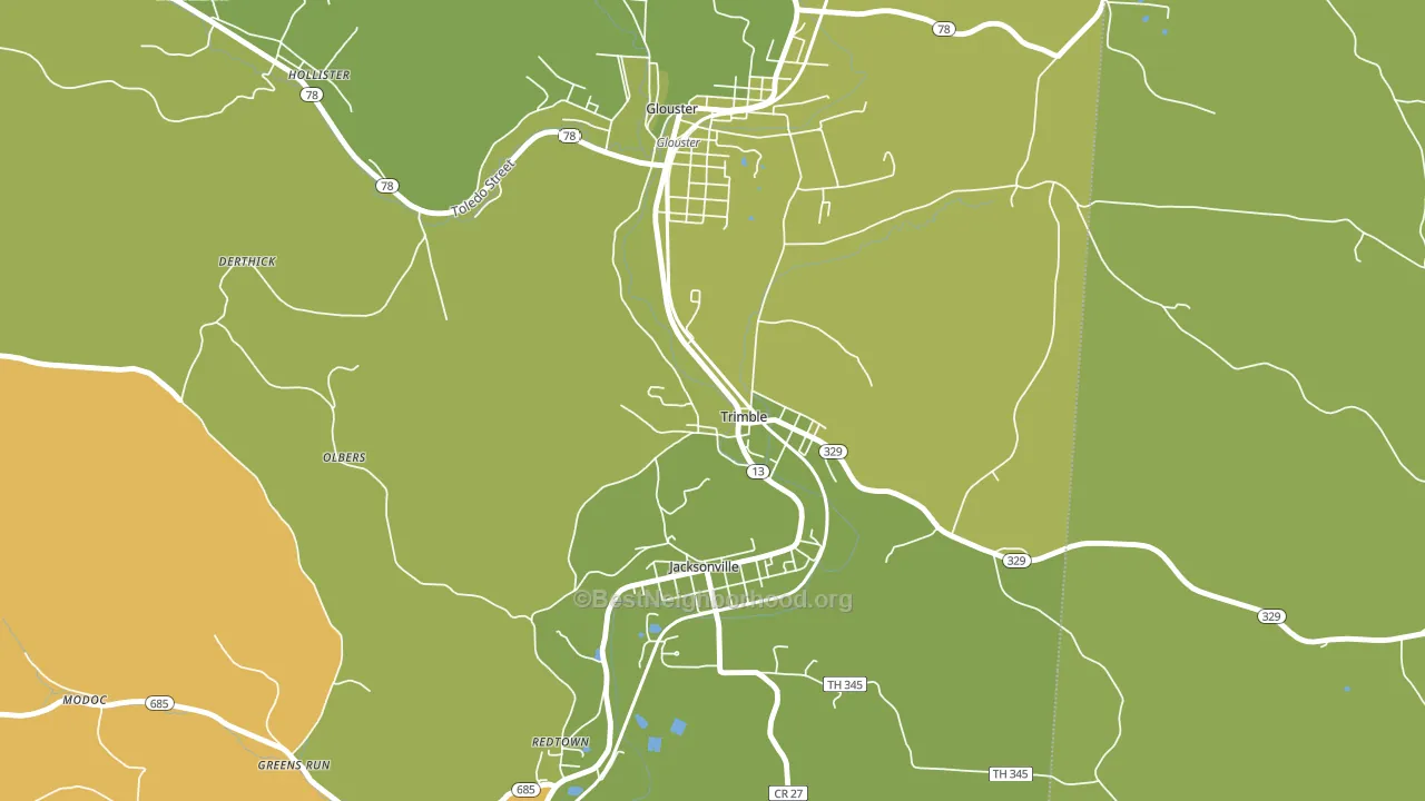 Trimble, OH block-group voter-turnout map