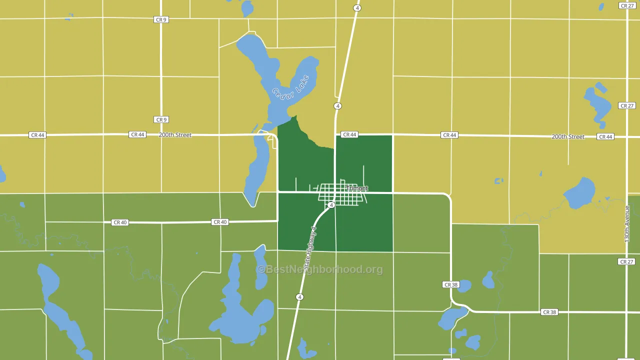 Trimont, MN block-group voter-turnout map