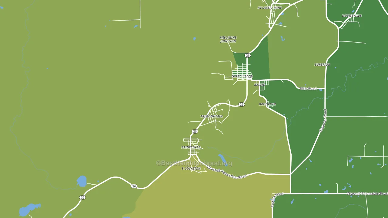 Trimountain, MI block-group voter-turnout map
