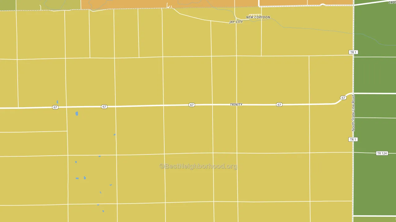 Trinity, IN block-group voter-turnout map
