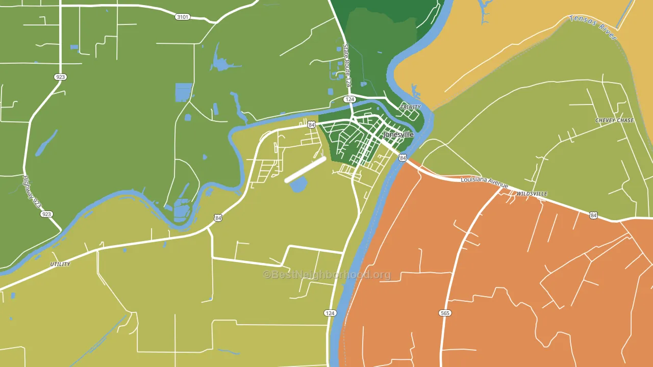 Trinity, LA block-group voter-turnout map