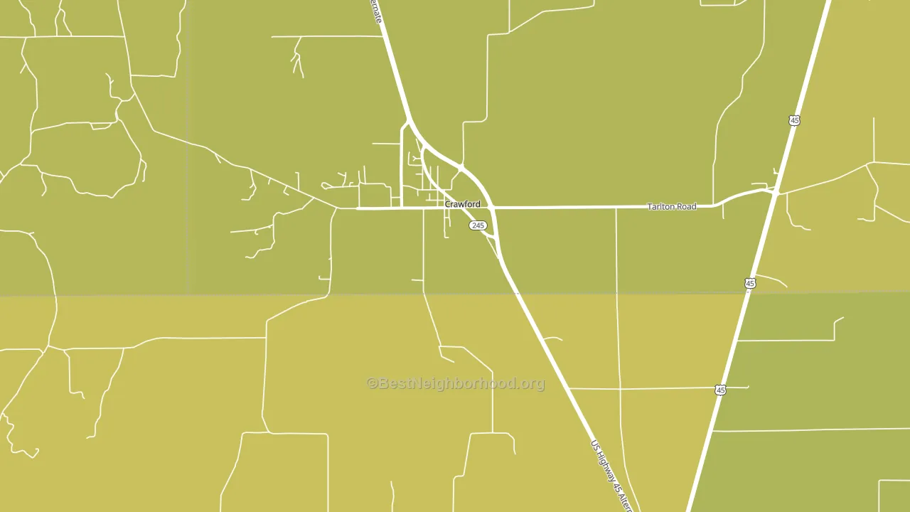Trinity, MS block-group voter-turnout map