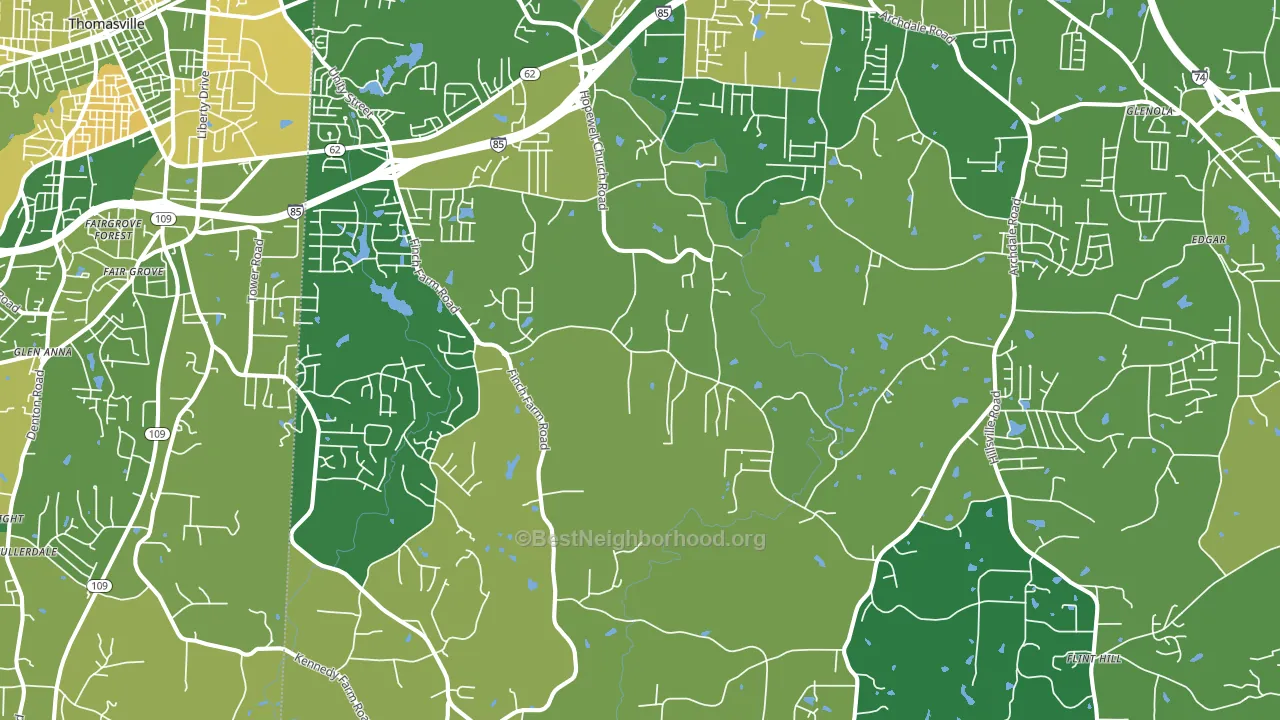 Trinity, NC block-group voter-turnout map