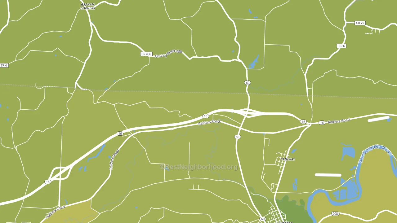 Trinway, OH block-group voter-turnout map