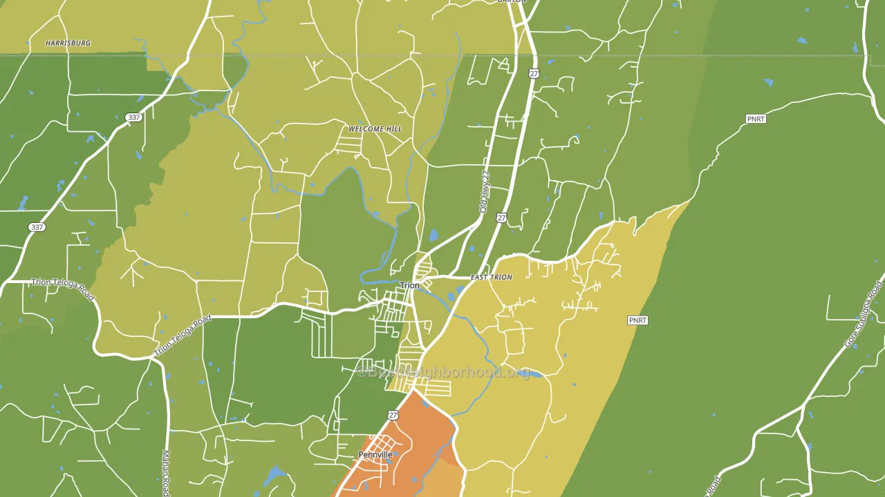 Trion, GA block-group voter-turnout map