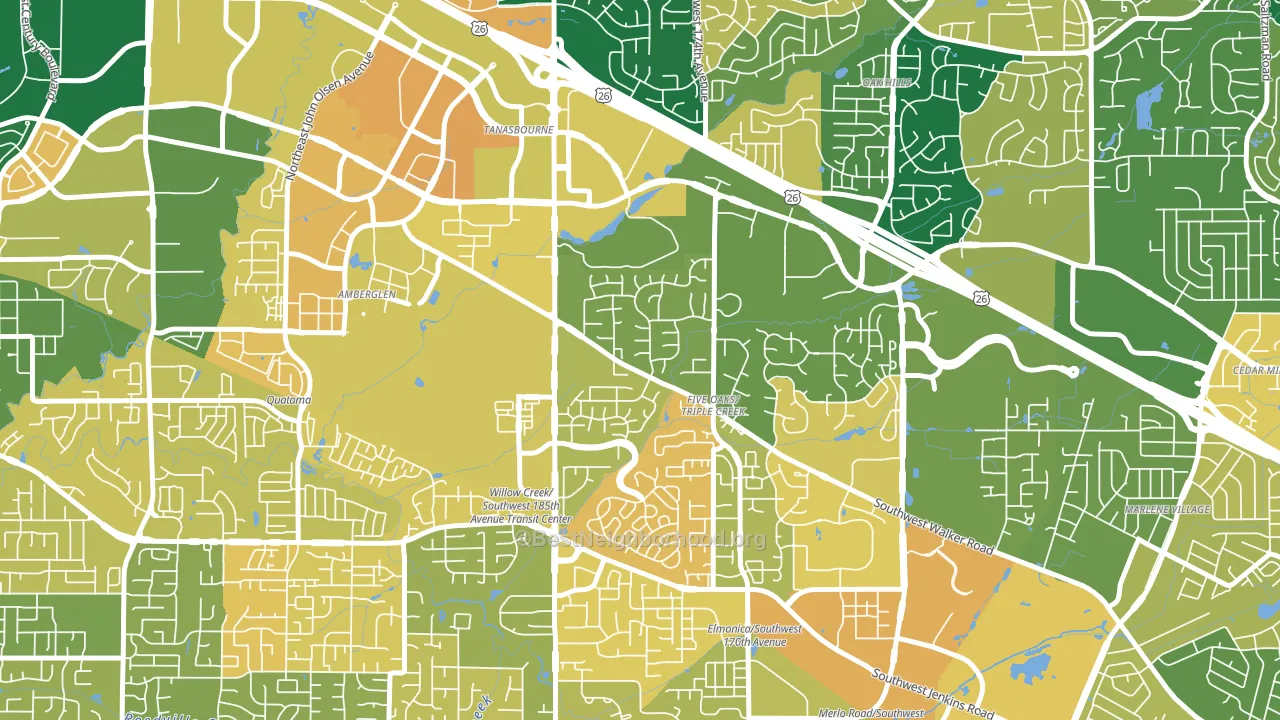 Triple Creek, Beaverton, OR block-group voter-turnout map