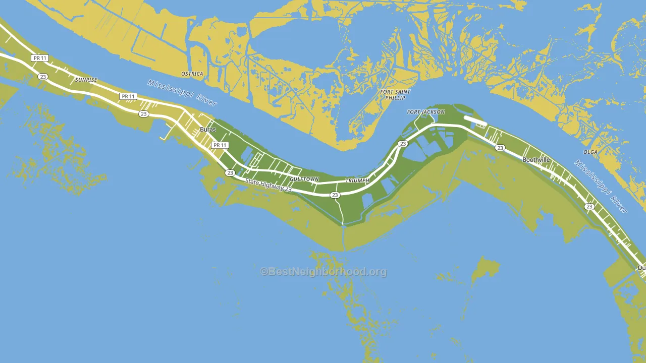 Triumph, LA block-group voter-turnout map